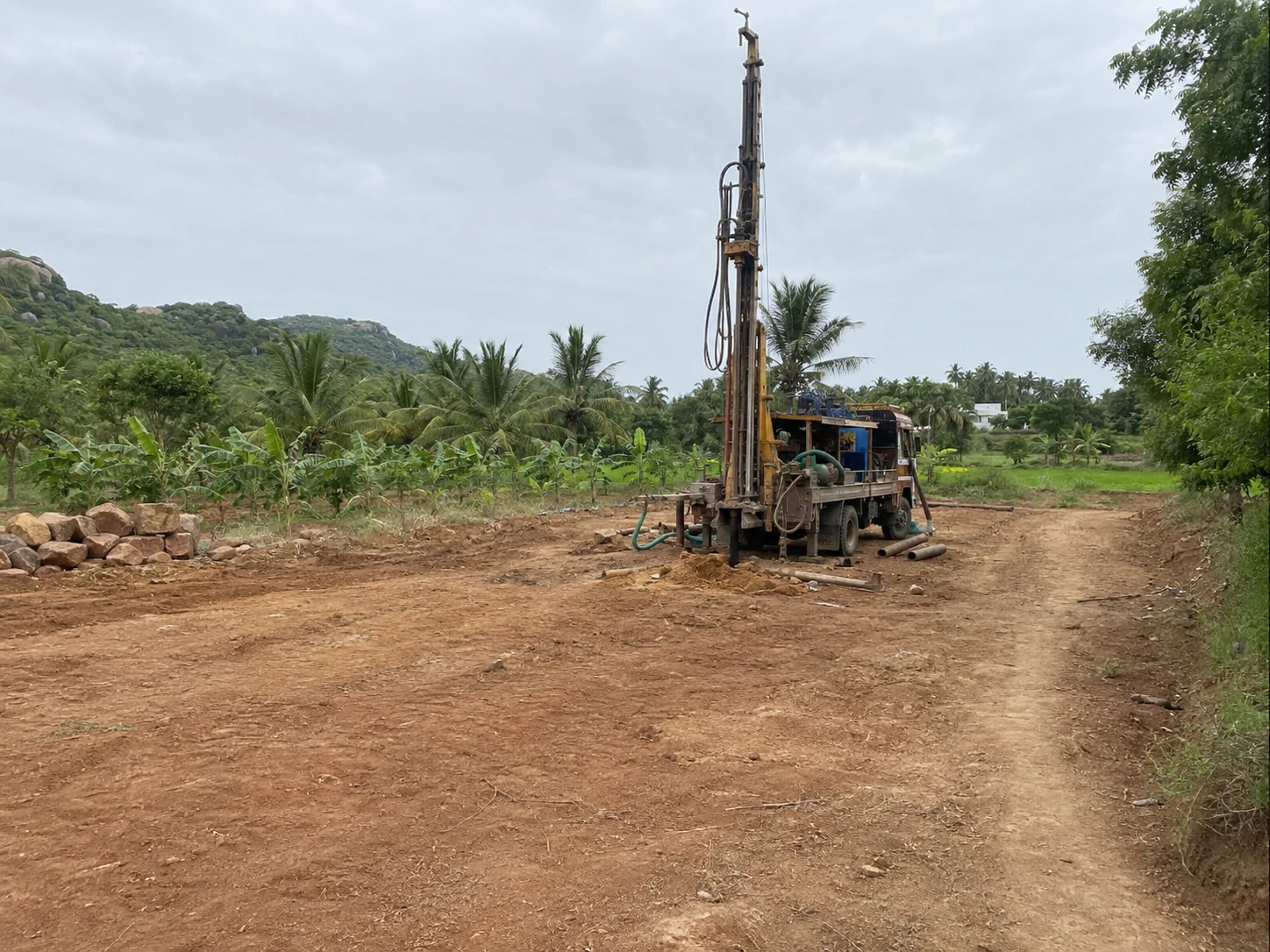 Agricultural field near a work site